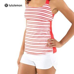 LULULEMON Track And Train Tank Twin Stripe Love Red / Love Red